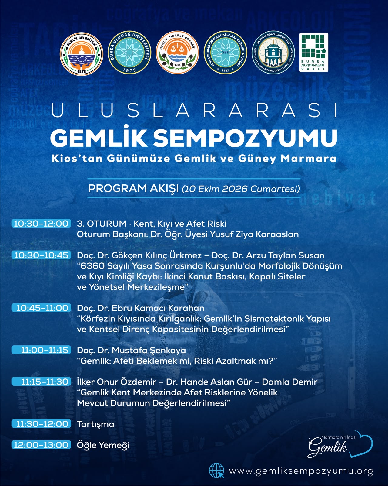 Uluslararası Gemlik Sempozyumu 9-10 Ekim 2026 Tarihlerinde Gerçekleştirilecek